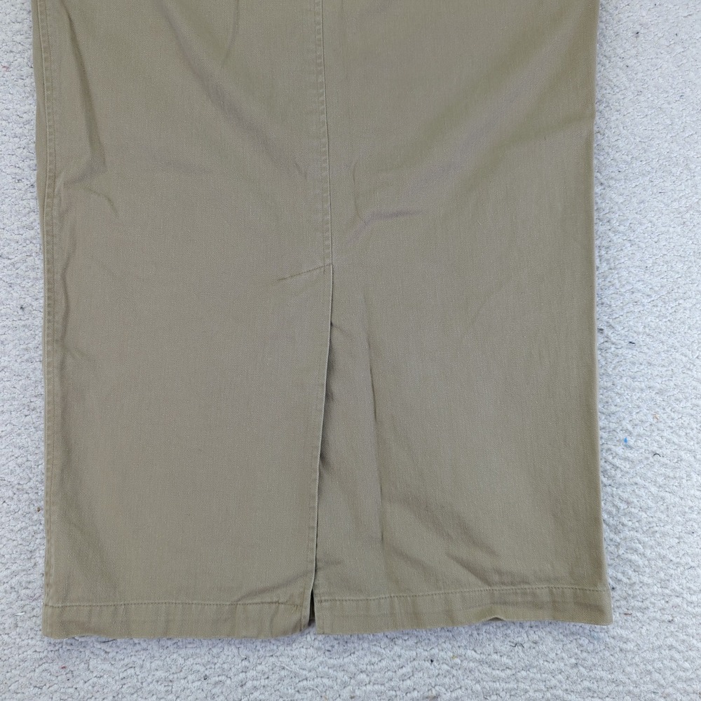 Vintage Ralph Lauren Country Khaki Cotton Midi Skirt Size 8 Tan Long Pencil - Picture 6 of 8
